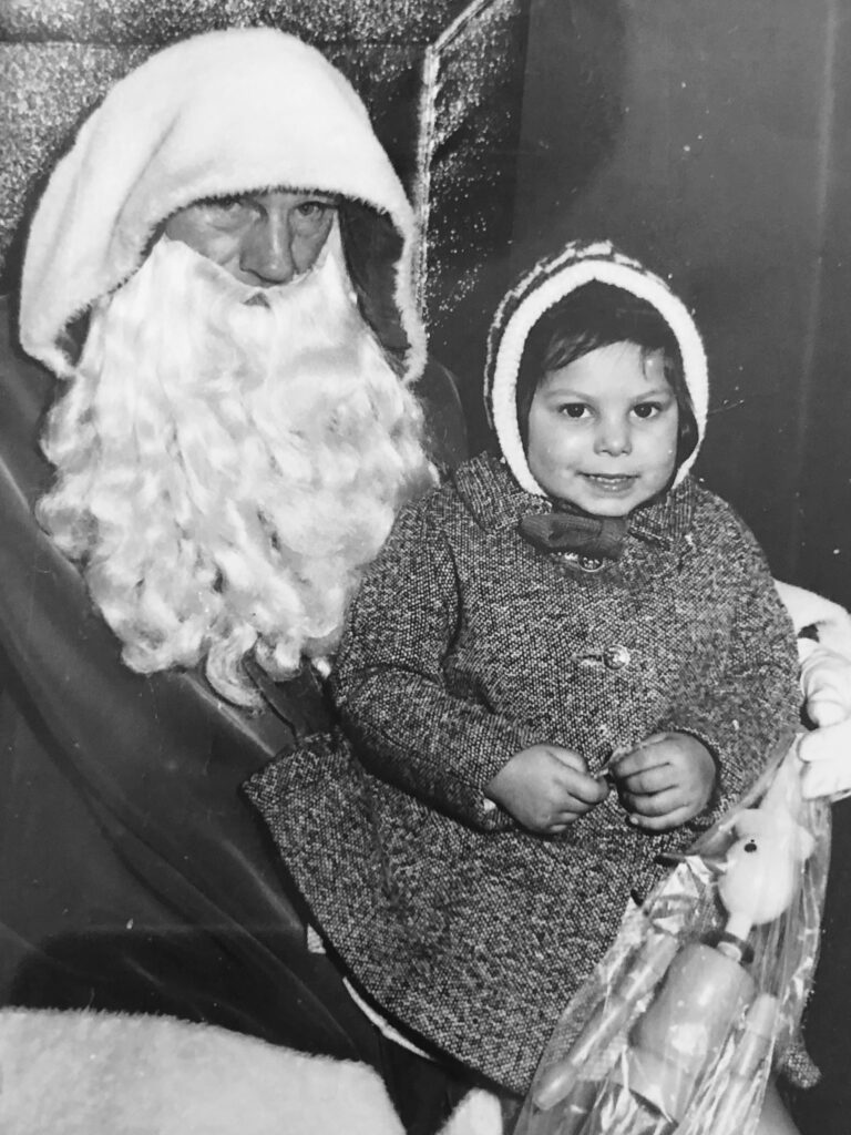 Me with Santa black and white